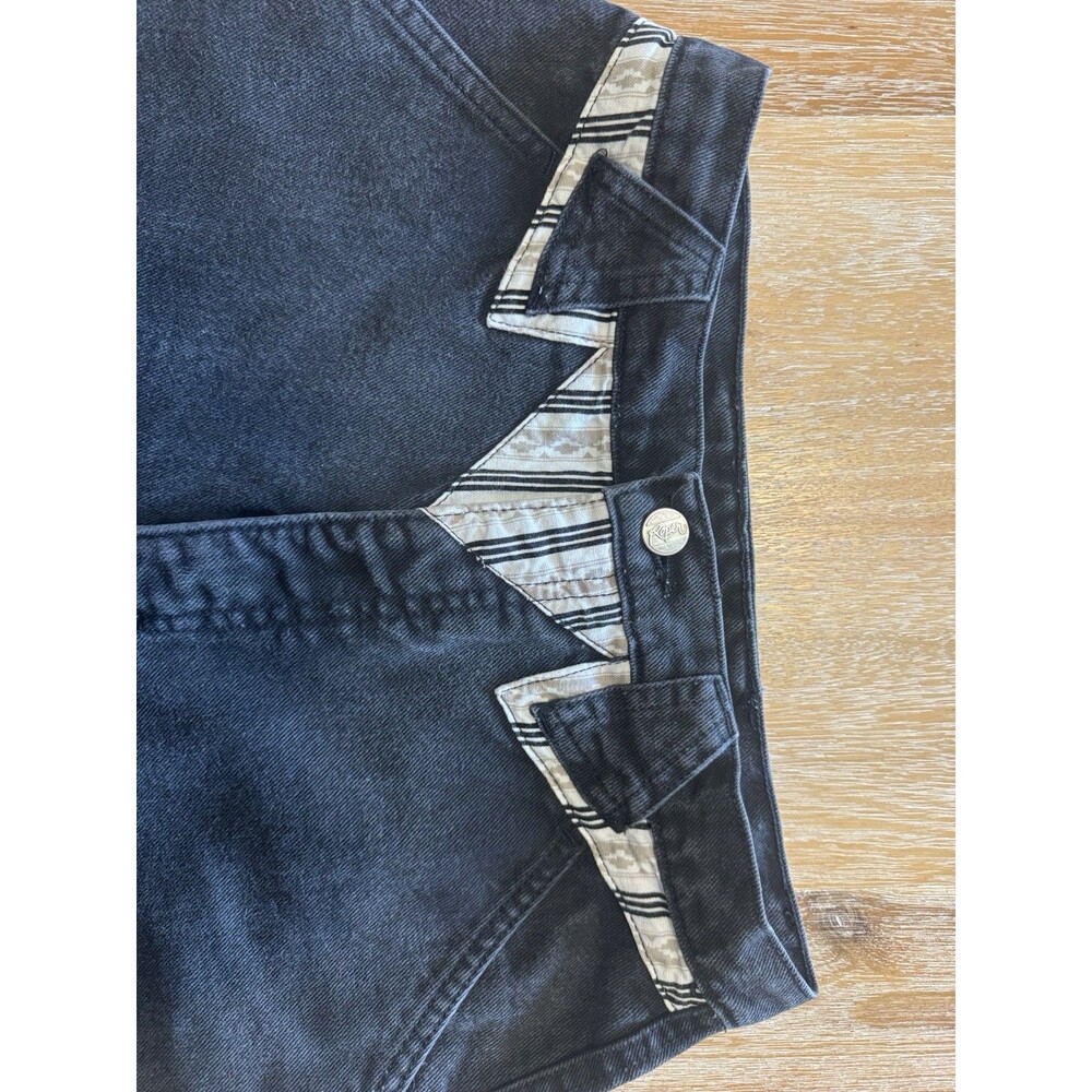 Vintage Roper High Rise Bareback Western Jeans Aztec Yoke Made in USA Size 7